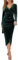 Joligiao Women Long Sleeve Velvet Dress Wrap V Neck Elegant Party Dress Sexy Ruched Long Wrap Cocktail Dress High Waist Slit Evening Dress Clubbing Dress Green M