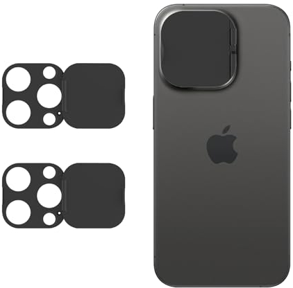 MakLuen Copertura per fotocamera, copertura per webcam compatibile con telefono 15 Pro/15 Pro Max, copertura posteriore per obiettivo protegge la tua privacy e sicurezza (nero)