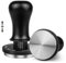 HOLIHOKY Tamper 58mm, 30lbs Druckregulierend Kaffee Tamper mit Feder, Anpressdruck Espresso Tamper mit Edelstahl Basis für Siebträger, Schwarz