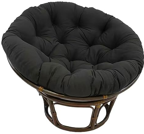 Yahbrra Papasansessel Kissen, Polster Bodenkissen für Schwenksessel, Rund Papasan Sessel, Polyrattan Sessel Durchmesser 100 cm und Kissenstärke 10-12cm (Color : Schwarz, Size : 100 * 100cm)