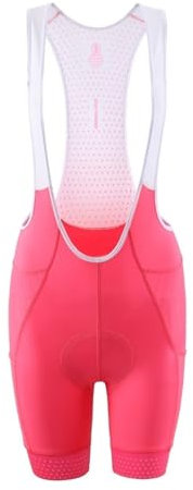 GSJNHY Cycliste Bretelle Femmes Cyclisme Cuissard Solide Rose Noir Femme vélo Shorts Longue Course Cyclisme Culotte serrée avec Poches latérales (Color : Pink, Size : XS)