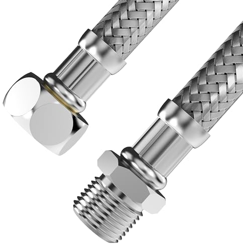 VARIOSAN Tubo flessibile 17499, 3/8 AG x 3/8 ÜWM, 500 mm, rivestimento in acciaio inox, certificato DVGW, acqua potabile, tubo flessibile corazzato