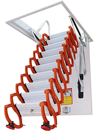 Tragbare Dachbodenleiter, Dachbodenleiter, Dachbodentreppe, Dachbodenerweiterung, Dachbodenleiter, an der Wand montierte Klapptreppe, zum Herunterziehen vom Dachboden, Stufen für den Umbau zu Hause,