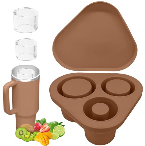 DOBSTFY Cubitera para tazas, molde de silicona para cubitos de hielo para Stanley Cup, taza de viaje, café, whisky, cócteles y caseros, mantener las bebidas frescas. (café)