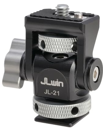 FOTGA Kamera Monitor Mount, Verstellbare Monitorhalterung mit Blitzschuh 1/4 Zoll Schraube Fixierstift, 360° drehbar und 180° neigbar Halter, für 5-Zoll und 7-Zoll-Monitore DSLR-Kamera LED-Licht