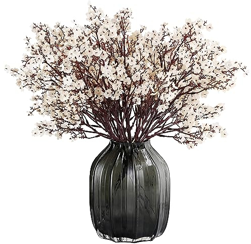 JAKY-Global Babys Atem Stoff Tuch Künstliche Blumen 6 Bundle Europäische gefälschte Seidenpflanzen Dekoration Hochzeit Party Dekoration Blumensträuße Real Touch DIY Home Garden (Beige, 6 Bundles)