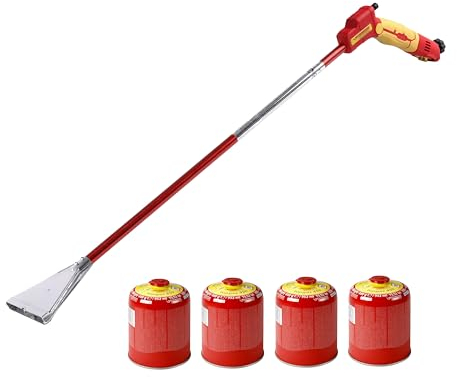 ROTHENBERGER Industrial Unkrautbrenner PREMIUM inkl. 4 Topgas 880 ml | Unkrautvernichter | Abflammgerät | Brenner | Gasbrenner | extra breiter Brennerkopf | 900°C Flammentemperatur
