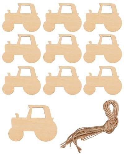 QLEUIFT 20 PCS Kit di Artigianato in Legno, Dischi di Legno Non Verniciati per Dipingere Automobili e Arte e Artigianato