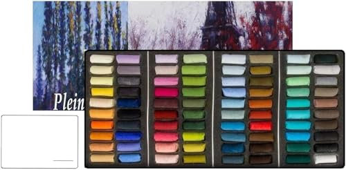 Sennelier 80 halbe trockene Pastellkreiden mit Ecu, Openlucht und 1 Postkarten