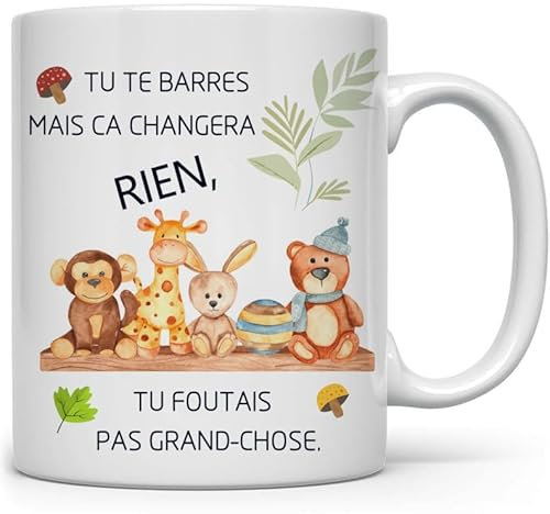 COEROW Mugs D'humour,Collègue Drôle Pour Les Collègues,Patron, Fun Société Forestière Petit Animaux Réunion Tasse En Céramique,Départ en Retraite Mutation Travail Bureau Homme Collègue Promu