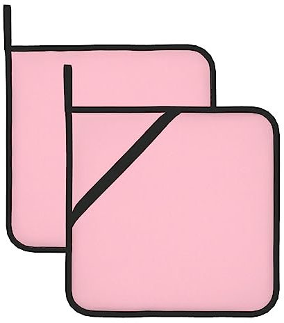 Ensemble de maniques roses unies – Résistantes à la chaleur pour la cuisson, les grillades, la cuisine, idéales pour le barbecue et le four à micro-ondes