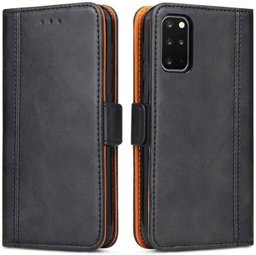 Bozon Handyhülle für Samsung Galaxy S20 Plus, Leder Handytasche Kartenfach Klappständer Magnetisch Lederhülle für Samsung Galaxy S20 Plus Hülle, Schwarz