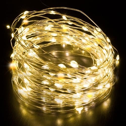 Desiretech - 200 LED Battery-Powered Fairy Lights - 20M Copper Wire String Lights - Waterproof Decorative LED for Indoor/Outdoor Use (Battery Box Indoor)- Weddings, Christmas, Bedroom, Patio & Party