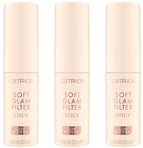 Catrice Soft Glam Filter Stick, Basis, Nr. 080, Nude, weichzeichnend, strahlend, für trockene Haut, für Mischhaut, vegan, ohne Parfüm, ohne Alkohol, ohne Konservierungsstoffe, 3er Pack (3x9g)