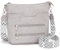 Glintify umhängetasche damen mittelgroß Hellgrau handtasche damen mittelgroß crossbody bag Veganes Leder mit Verstellbar Abnehmbar Breiter Gurt