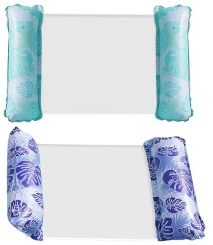 GVMJHYK 2 PCS Aufblasbares Hängematte Erwachsene Zusammenklappbar Blau Schwimmbett PVC Wasser Hängematte Lounge Floaties Schwimmhilfen für Sessel Pool Strand Wasserspielzeug