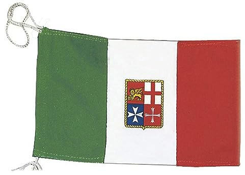 BSSTORE Bandiera Italiana Nautica Mercantile In Stoffa, Varie Misure Per Kayak, Barca, Gommone, Tempo Libero (80X120)