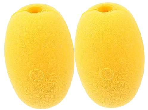 BESTonZON 2er Set Schwimmboje Gelb, Hochwertige Angelboje aus Eva Schaum, Ovaler Bojenball für Kajakfahren und Meeresangeln, Robuster Schwimmkörper für Boot, Angeln und Wassersport Zubehör