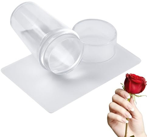 Jelly Stamper for Nail - Effortless Stamping Transparent Naiil Stamp Kit | Comfortable French Tip Neil Sttamp | Art Stamperr ket for Manicurists and Beginners to D Iy Manicure at Home