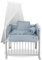 Babyhafen® 3in1 Beistellbett Stubenwagen – Musselin Blau – Babybett Komplettset 90x40 cm (Blau)