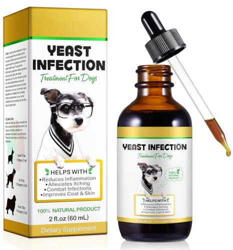 Yeast Infection Treatment for Dogs, Natural Yeast Treatment for Dogs, Supports Healthy Itch Relief, Dog Allergy Relief, Alleviates Itching, Improves Coat & Skin, Dog Herbal Supplement (2 fl oz)