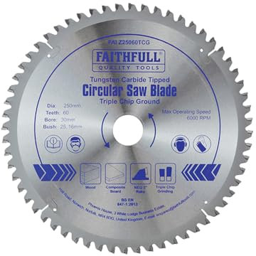 Faithfull TCT Circ Saw Blade 250 X 30 X 60T TCG