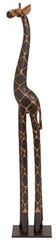 Deco 79 Statue Giraffe, groß, Dunkelbraun
