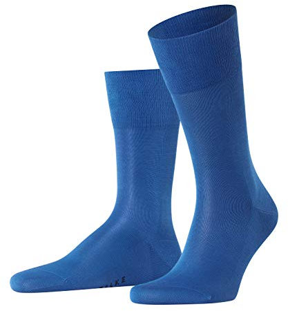 FALKE Herren Socken Tiago M SO Baumwolle einfarbig 1 Paar, Blau (Sapphire 6055), 43-44