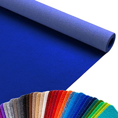 Primaflor Event- & Messeteppich Podium - Blau - 100x500 cm– Robuster Flachfilzteppich mit Rutschfester, schalldämmender Oberfläche – ideal für den Messen, Ausstellungen & Events