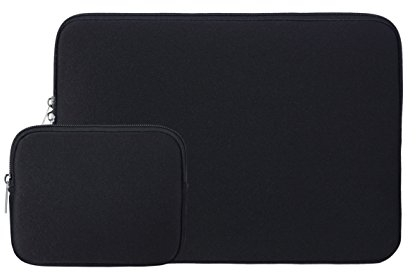 RAINYEAR 11-11.6 Inch Laptop Sleeve Protective Case Soft Carrying Computer Bag Cover with Accessories Pouch,Compatible with 11.6 MacBook Air for 11 Notebook Tablet Ultrabook Chromebook(Black)
