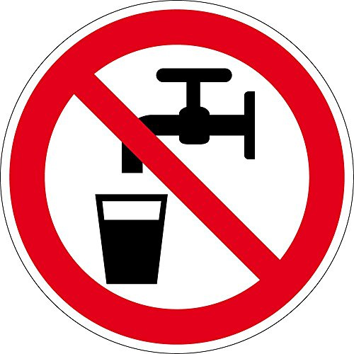 Verbotszeichen - Kein Trinkwasser - Aluminium Selbstklebend - Ø 20 cm