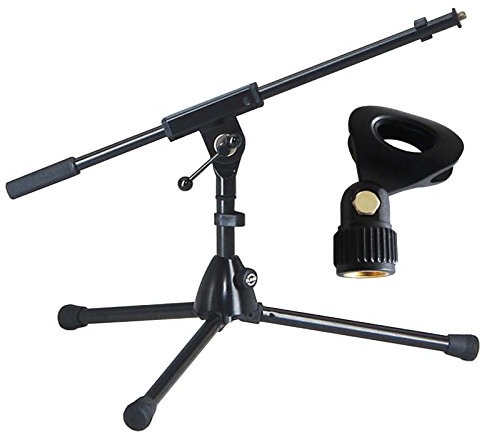 K&M 259/1 Mikrofonstativ klein niedrige Bauweise + keepdrum MH10 Mikrofon-Klammer