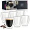 Moritz & Moritz Barista Milano 6 x 60 ml Espressogläser Doppelwandig - Espresso Tassen Set aus Glas für Heiß- und Kaltgetränke - Spülmaschinengeeignet
