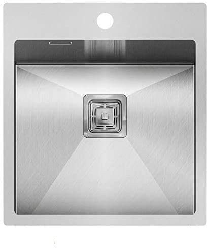 Succsale Aira - Lavello da incasso a 1 vasca, Lavabo Sottopiano, larghezza 450 mm, profondità 510 mm, altezza 200 mm