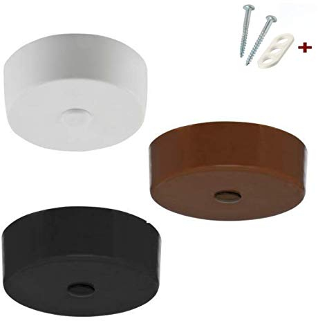10 x Deckenbaldachin Verteilerdose Baldachin Abzweigdose mit Zentralbefestigung und Montageset (Braun)