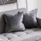 MIULEE 2er Set Samt Kissenbezug Flansch Kissenhülle Dekorative Sofakissen Dekokissen Umwickelte Kante Kissenbezüge Zierkissenbezug für Sofa Wohnzimmer Schlafzimmer 50x50 cm Hellgrau