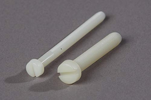 Zylinderschrauben M2,5x16 mm mit Schlitz (DIN 84 / ISO 1207) | Zylinderkopfschrauben aus PA Nylon | Zuschneidbare Kunststoffschrauben Bolzen mit Schlitz | 24 Stück