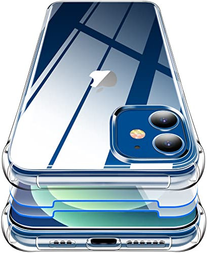 Garegce Case Compatible with iPhone 12 Mini with 2 Packs Screen Protectors, Shockproof Clear Bumper Soft Silicone Protective Phone Cover Compatible with iPhone 12 Mini, 5.4 inch, Clear