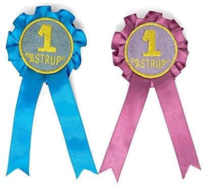 byAstrup Rosette für Steckenpferde 16 cm Polyester blau/rosa