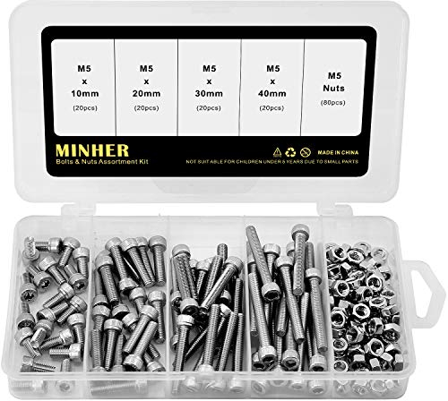 Caja de Combinación de Tuerca y Perno Allen M5 Juego de Tornillos Allen Mecánicos de Acero Inoxidable 304 10mm 20mm 30mm 40mm