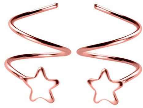 QIN 925 Sterling Silber Damen Kleine Stern Ohr Ear Ohr Bucking Ring Enge Verpackung Mini Doppelringe Ohrringe