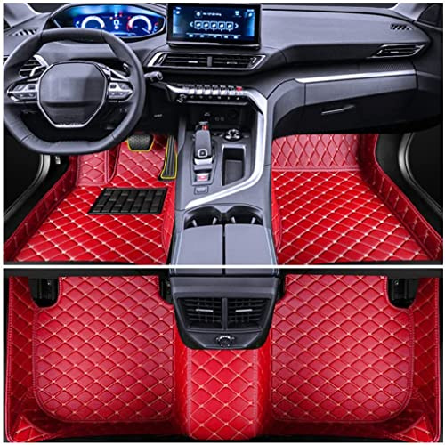 Muchkey Auto Fußmatten für Jeep Compass 2000-2027 | PU Leder Bodenmatte Allwetter Fussmatten Set Zubehör Fußmatte Rot