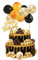 Black Gold Balloon Cloud Cake Topper - 5 Inch 10pcs Confetti Metallic Mini Balloon Garland with Happy Birthday Letter Cupcake Topper for Birthday Cake Decorations Wedding Party Supplies