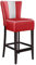 GGMMÖBEL 2-er Set American 1 | Barhocker | Rot | Leder | Gestell: Holz/Wenge | Gestreift | Sitzhöhe: 79 cm | weißer Keder