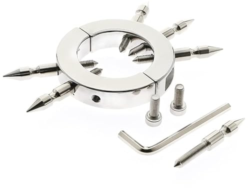 CBT Penisringe Stachelbugelstreck Hodensack Testis Anhänger Übung Hahnring Zurückhaltung BDSM Folter for Männer, Penisringe