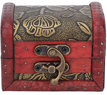 Tyenaza Vintage handgefertigte Aufbewahrungsbox, Holz-Schatzkiste, Aufbewahrungsbox, Holz-Bastelboxen, Schmuck, Schatz-Organizer, Truhe für Heimdeko