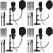 Sherr 4 Pack XLR Condenser Microphone Professional Studio Cardioid Microphone Kit Include Cardioid Mics Shock Stand Windproof Cotton Blowout Net Metal Stand Male Female Cable for Podcasting Record