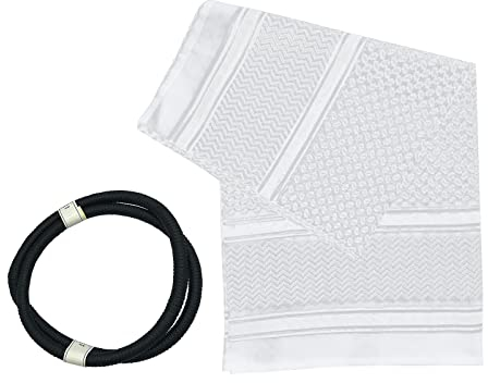 JIAHG Herren Muslimischer Hijab Moslem Schal Arabisches Stirnband Wrap Aqel Seil Wrap Kopfbedeckung Araber Kostüm Kopftuch Stirnband