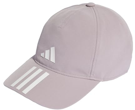 adidas Unisex 3-Stripes AEROREADY Running Training Baseball Cap, Preloved Fig/White, S