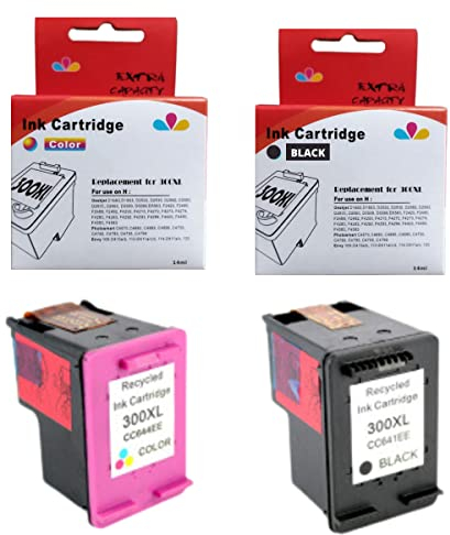 universo cartuccia® ink rebuilt 300XL für HP Drucker PhotoSmart C4680 C4780 DeskJet Serie F4580 F4280 F4210 F2480 D5560 Envy 120 110 (1 Schwarz, 1 Dreifarben), Zubehör für Drucker